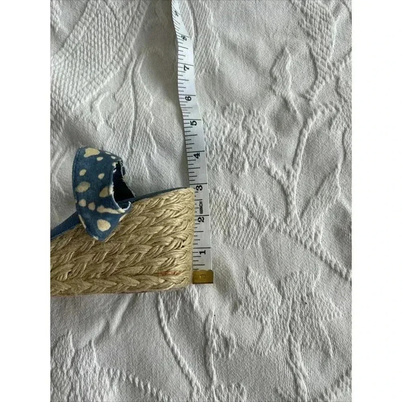 Lauren Ralph Lauren Cala Women’s 7.5 M Espadrille Shoes Wedges Heel Blue Beige - Picture 11 of 12